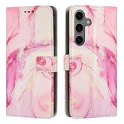 For Samsung Galaxy S25+ 5G Painted Marble Pattern Leather Phone Case(Rose Gold)