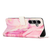 For Samsung Galaxy S25+ 5G Painted Marble Pattern Leather Phone Case(Rose Gold)