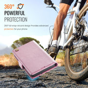 For iPhone 16e AutSpace A11 Side Buckle MagSafe Magnetic RFID Phone Leather Case(Rose Gold)