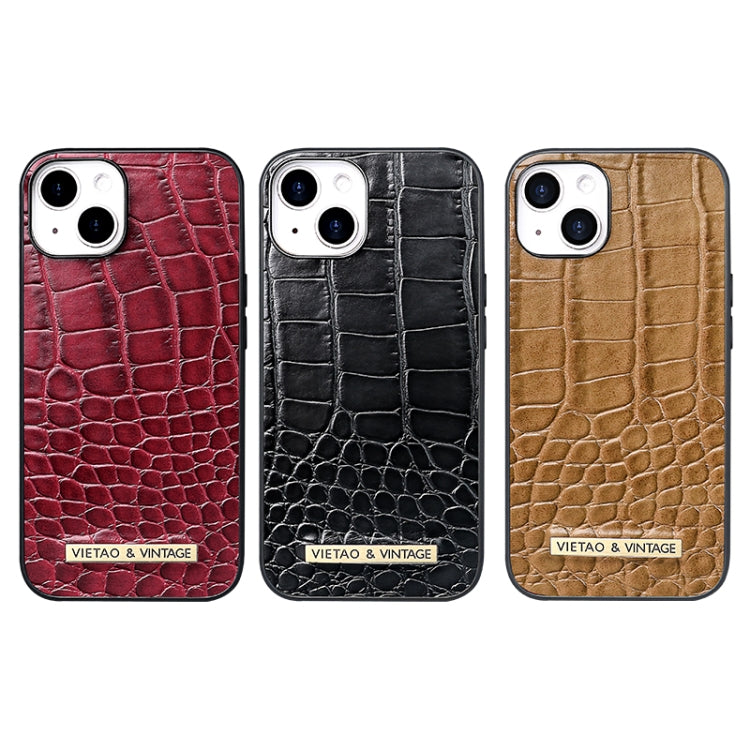 For iPhone 16 Pro VIETAO Alligator Texture PU Phone Case(Red)