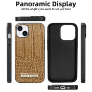 For iPhone 16 Pro Max VIETAO Alligator Texture PU Phone Case(Brown)
