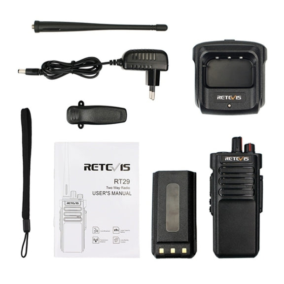 RETEVIS RT29 10W VHF136-174 MHz 16CHS Two Way Radio Handheld Walkie Talkie, EU Plug(Black)
