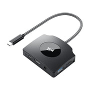 YCE-Z70A Type-C to PD 3.0, USB 3.0x2 + SD/TF, 3.5mm and HD1.4 Docking Station Video Capture Card(Black)
