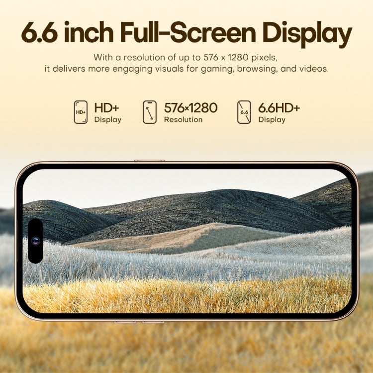 U218 / i16 Pro Max, 1GB+16GB, 6.6 inch Android 8.1 MTK6580A Quad Core, OTG, Network: 3G, Dual SIM, Plug:EU Plug(Grey)