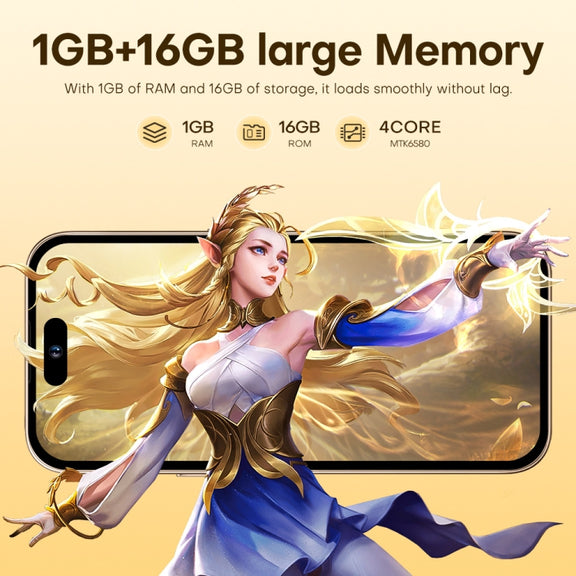 U218 / i16 Pro Max, 1GB+16GB, 6.6 inch Android 8.1 MTK6580A Quad Core, OTG, Network: 3G, Dual SIM, Plug:EU Plug(White)
