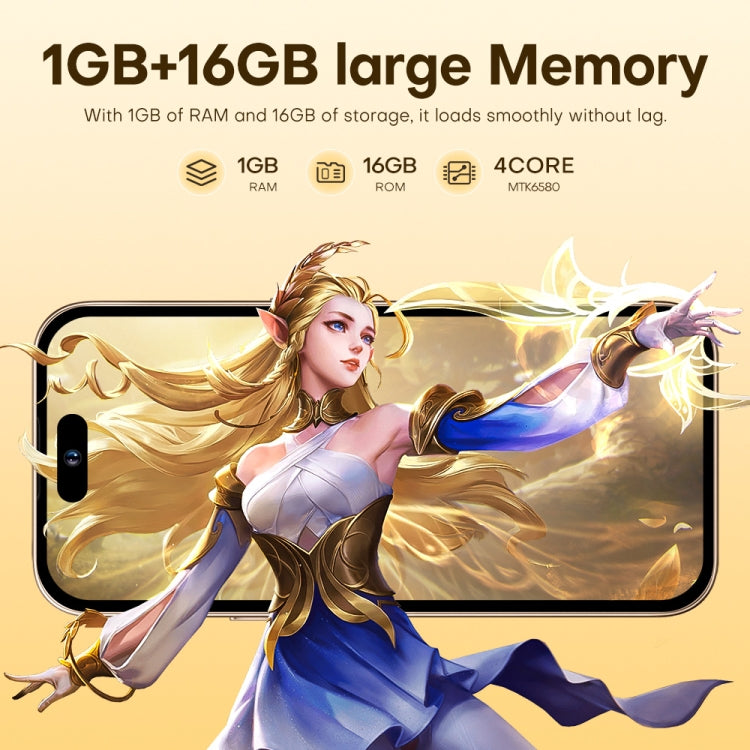 U218 / i16 Pro Max, 1GB+16GB, 6.6 inch Android 8.1 MTK6580A Quad Core, OTG, Network: 3G, Dual SIM, Plug:AU Plug(White)