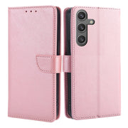 For Samsung Galaxy S25 5G Calf Texture Buckle Flip Leather Phone Case(Rose Gold)