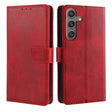 For Samsung Galaxy S25 5G Calf Texture Buckle Flip Leather Phone Case(Red) - Galaxy S25 5G Cases by PMC Jewellery | Online Shopping South Africa | PMC Jewellery | Buy Now Pay Later Mobicred