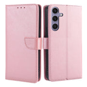 For Samsung Galaxy S25+ 5G Calf Texture Buckle Flip Leather Phone Case(Rose Gold)