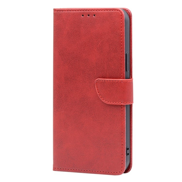 For Samsung Galaxy S25+ 5G Calf Texture Buckle Flip Leather Phone Case(Red)