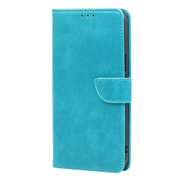 For Samsung Galaxy S25 Ultra 5G Calf Texture Buckle Flip Leather Phone Case(Light Blue)