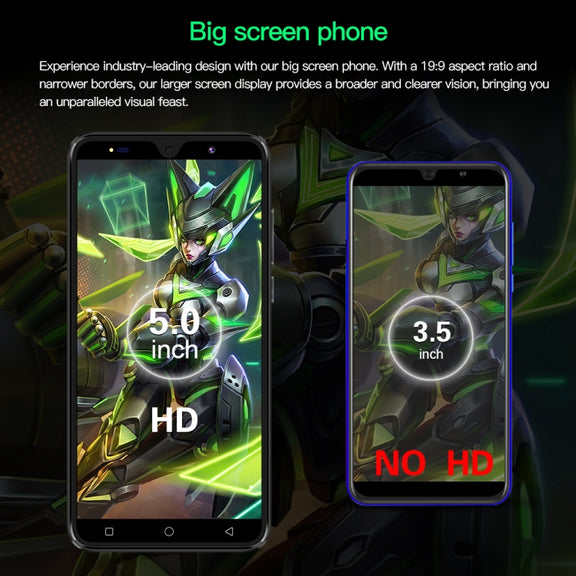 Povo6 Neo / DP29, 1GB+16GB, Face Identification, 5.0 inch Android 8.1 MTK6580M Quad Core, Network: 3G, Dual SIM, Plug:AU Plug(Green)