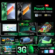 Povo6 Neo / DP29, 1GB+16GB, Face Identification, 5.0 inch Android 8.1 MTK6580M Quad Core, Network: 3G, Dual SIM, Plug:AU Plug(Green)