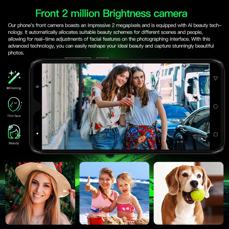 Povo6 Neo / DP29, 1GB+16GB, Face Identification, 5.0 inch Android 8.1 MTK6580M Quad Core, Network: 3G, Dual SIM, Plug:EU Plug(Black)