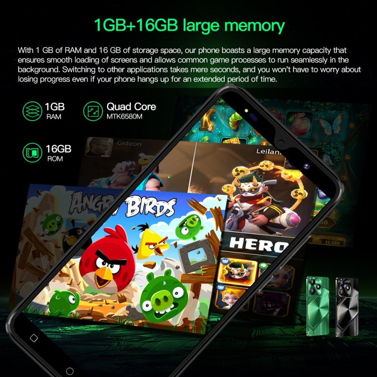 Povo6 Neo / DP29, 1GB+16GB, Face Identification, 5.0 inch Android 8.1 MTK6580M Quad Core, Network: 3G, Dual SIM, Plug:EU Plug(Green)