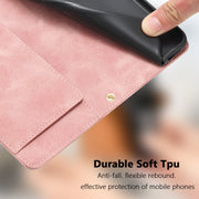 For iPhone 16e Tulips Embossed Leather Phone Case with Lanyard(Pink)