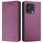 For DOOGEE N55 Plus RC01 Dual-Folded Magnetic Suction RFID Leather Phone Case(Violet)