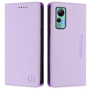 For Ulefone Note 14 RC01 Dual-Folded Magnetic Suction RFID Leather Phone Case(Light Purple)