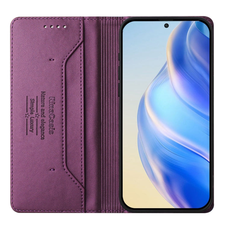 For Ulefone Note 14 RC01 Dual-Folded Magnetic Suction RFID Leather Phone Case(Violet)