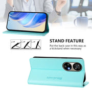 For Ulefone Note 17 Pro RC01 Dual-Folded Magnetic Suction RFID Leather Phone Case(Mint Green)