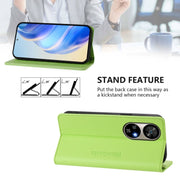 For Ulefone Note 17 Pro RC01 Dual-Folded Magnetic Suction RFID Leather Phone Case(Grass Green)