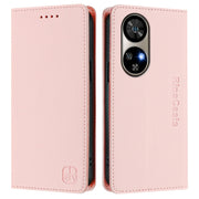 For Ulefone Note 17 Pro RC01 Dual-Folded Magnetic Suction RFID Leather Phone Case(Pink)