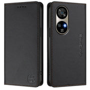 For Ulefone Note 17 Pro RC01 Dual-Folded Magnetic Suction RFID Leather Phone Case(Black)