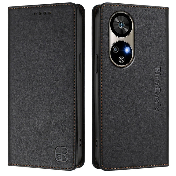 For Ulefone Note 17 Pro RC01 Dual-Folded Magnetic Suction RFID Leather Phone Case(Black)