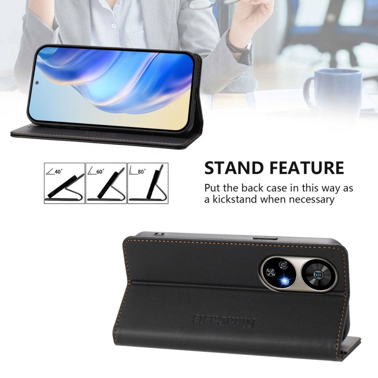 For Ulefone Note 17 Pro RC01 Dual-Folded Magnetic Suction RFID Leather Phone Case(Black)