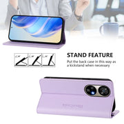 For Ulefone Note 17 Pro RC01 Dual-Folded Magnetic Suction RFID Leather Phone Case(Light Purple)