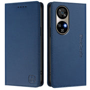 For Ulefone Note 17 Pro RC01 Dual-Folded Magnetic Suction RFID Leather Phone Case(Dark Blue)