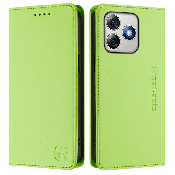 For Ulefone Note 18 Ultra 5G RC01 Dual-Folded Magnetic Suction RFID Leather Phone Case(Grass Green)