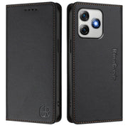 For Ulefone Note 18 Ultra 5G RC01 Dual-Folded Magnetic Suction RFID Leather Phone Case(Black)