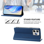 For Ulefone Note 18 Ultra 5G RC01 Dual-Folded Magnetic Suction RFID Leather Phone Case(Dark Blue)