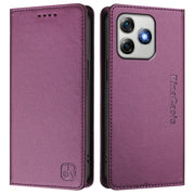For Ulefone Note 18 Ultra 5G RC01 Dual-Folded Magnetic Suction RFID Leather Phone Case(Violet)
