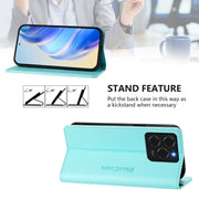 For Ulefone Note 20 Pro RC01 Dual-Folded Magnetic Suction RFID Leather Phone Case(Mint Green)