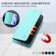 For Ulefone Note 20 Pro RC01 Dual-Folded Magnetic Suction RFID Leather Phone Case(Mint Green)