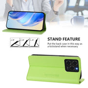 For Ulefone Note 20 Pro RC01 Dual-Folded Magnetic Suction RFID Leather Phone Case(Grass Green)