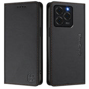 For Ulefone Note 20 Pro RC01 Dual-Folded Magnetic Suction RFID Leather Phone Case(Black)