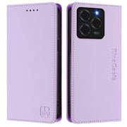 For Ulefone Note 20 Pro RC01 Dual-Folded Magnetic Suction RFID Leather Phone Case(Light Purple)