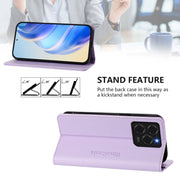 For Ulefone Note 20 Pro RC01 Dual-Folded Magnetic Suction RFID Leather Phone Case(Light Purple)