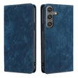 For Samsung Galaxy S25 5G RFID Anti-theft Brush Magnetic Leather Phone Case(Blue) - Galaxy S25 5G Cases by PMC TechLife | Online Shopping South Africa | PMC TechLife | Buy Now Pay Later Mobicred
