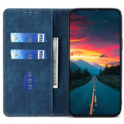 For Samsung Galaxy S25+ 5G RFID Anti-theft Brush Magnetic Leather Phone Case(Blue)