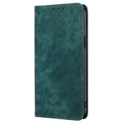 For Samsung Galaxy S25+ 5G RFID Anti-theft Brush Magnetic Leather Phone Case(Green)
