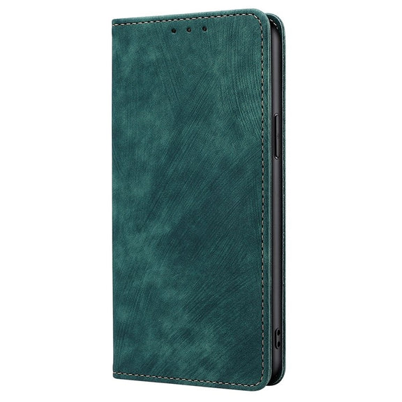 For Samsung Galaxy S25+ 5G RFID Anti-theft Brush Magnetic Leather Phone Case(Green)