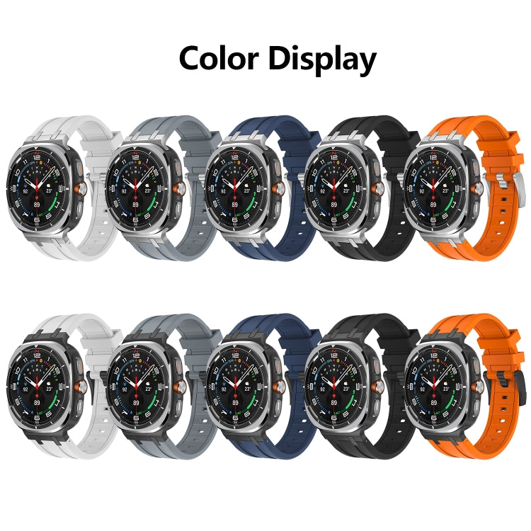 For Samsung Galaxy Watch Ultra 47mm AP Series Liquid Silicone Watch Band(Silver Blue)