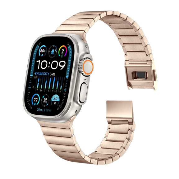 For Apple Watch 42mm / 41mm / 40mm / 38mm Bamboo Norman Buckle Titanium Alloy Watch Band(Gold)