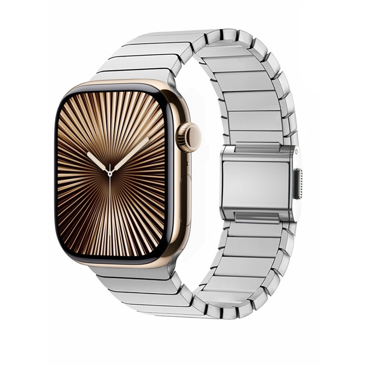 For Apple Watch 42mm / 41mm / 40mm / 38mm Bamboo Norman Buckle Titanium Alloy Watch Band(Silver)