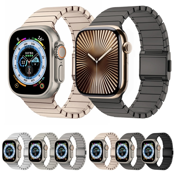 For Apple Watch 46mm / 49mm / 45mm / 44mm Bamboo Norman Buckle Titanium Alloy Watch Band(Silver)