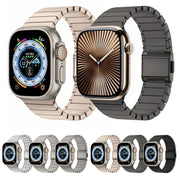 For Apple Watch 46mm / 49mm / 45mm / 44mm Bamboo Norman Buckle Titanium Alloy Watch Band(Silver)